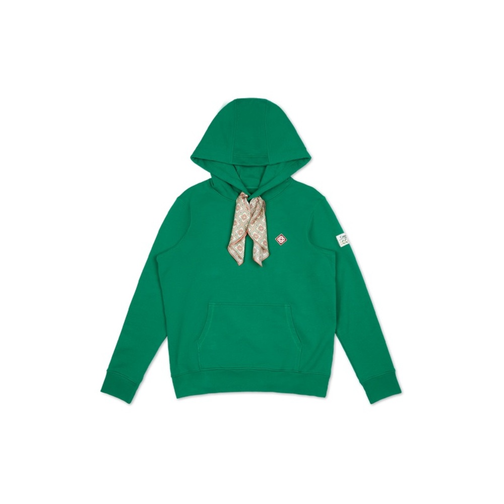 Green Silk Scarf Hooded Sweatshirt